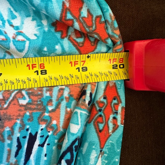 Bisou Bisou Geometric Orange Blues White tribal Colorful Sun Dress Maxi… - Picture 11 of 12